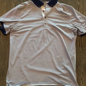 Striped Greyson Polo Shirt - Navy and White